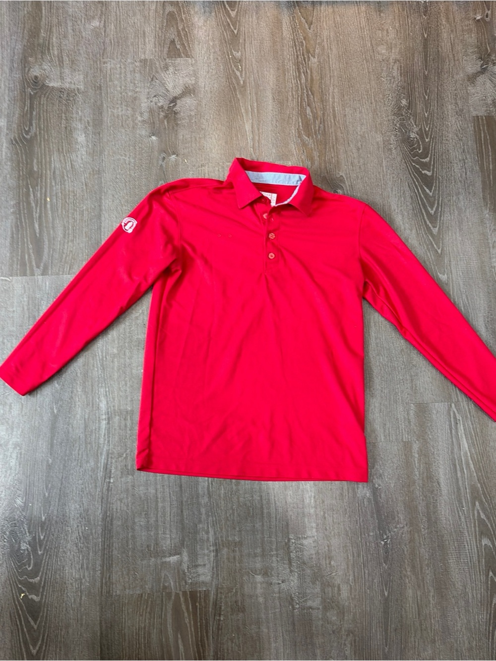 Oobe Chick-fil-A Team Style Red Long Sleeve Polo Shirt Womens Small Recycled